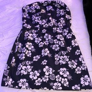 Navy blue Hawaiian dress